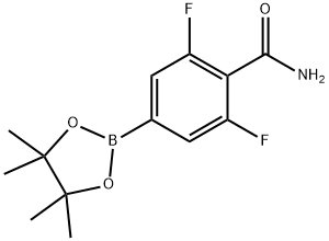 4-CarbaMoyl-3,5-difluorobenzeneboronic acid pinacol ester, 96% 구조식 이미지