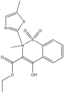 Ethyl 4-hydroxy-2-methyl-N-(5-methyl-1,3-thiazol-2-yl)-2H-1,2-benzothiazin-3-carboxylate 1,1-di Oxide Structure