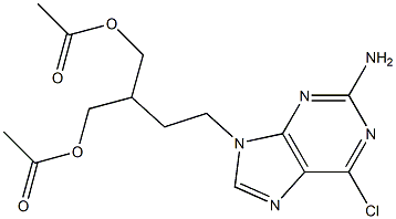 9-(4-acetoxy-3-acetoxymethylbutan-1-yl)-2-amino-6-chloropurine Structure