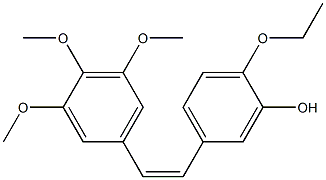 (Z)-3,4,5-trimethoxy-4',-ethoxy-3'-hydroxystilbene 구조식 이미지
