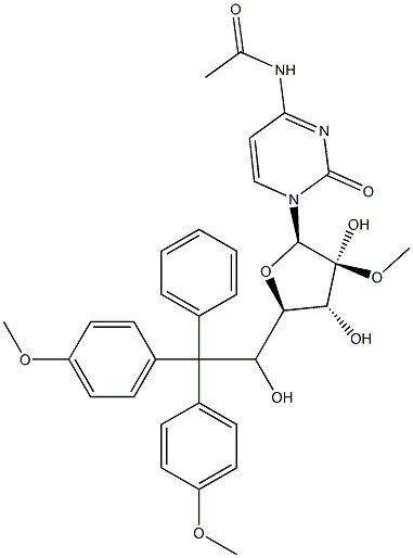 N4-acetyl-5'-(4,4'-dimethoxytrityl)-2'-methoxycytidine 구조식 이미지