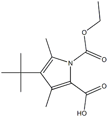 3,5-dimethylpyrroledicarboxylic acid-4-tert-butyl ester-2-ethyl ester Structure