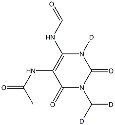5-Acetylamino-6-formylamino-3-methyluracil-d3 Structure
