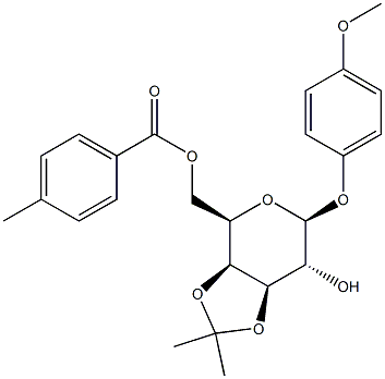 4-Methoxyphenyl3,4-O-isopropylidene-6-O-toluoyl-b-D-galactopyranoside Structure