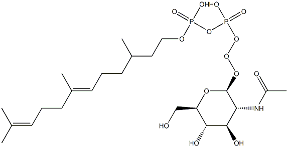 [[(2S,3R,4R,5S,6R)-3-acetamido-4,5-dihydroxy-6-(hydroxymethyl)oxan-2-yl]oxy-hydroxy-phosphoryl]oxy-(3,7,11-trimethyldodeca-6,10-dienoxy)phosphinic acid Structure