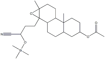 Perhydrophenanthrene-1-butanenitrile, 7-acetoxy-2,4b-dimethyl-1,2-epox y-alpha-trimethylsilyloxy- Structure