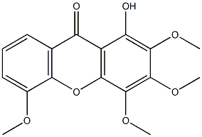 1-Hydroxy-2,3,4,5-tetramethoxyxanthone 구조식 이미지