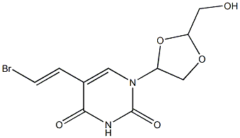 5-(2-bromovinyl)-1-(2-(hydroxymethyl)-1,3-dioxolan-5-yl)uracil Structure