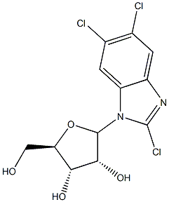 2,5,6-trichloro-1-(ribofuranosyl)benzimidazole 구조식 이미지