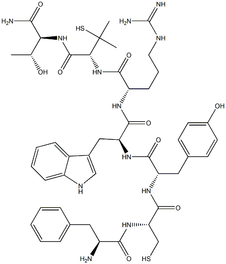 phenylalanyl--cysteinyl-tyrosyl-tryptophyl-arginyl-penicillaminyl-threoninamide Structure