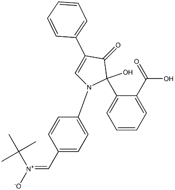 alpha-(4-(5-((2-carboxy)phenyl)-5-hydroxy-4-oxo-3-phenyl-2-pyrrolin-1-yl)phenyl)-N-(tert-butyl)nitrone Structure