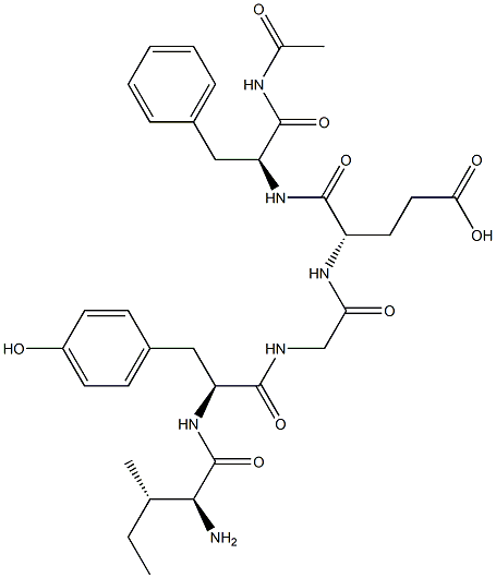 acetyl-isoleucyl-tyrosyl-glycyl-glutamyl-phenylalaninamide Structure