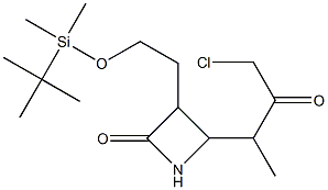 3-(1-tert-butyldimethylsilyloxyethyl)--4-(4-chloro-3-oxo-2-butyl)azetidinone 구조식 이미지