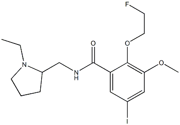 2-(2-fluoroethoxy)-5-iodo-3-methoxy-N-((1-ethyl-2-pyrrolidinyl)methyl)benzamide Structure