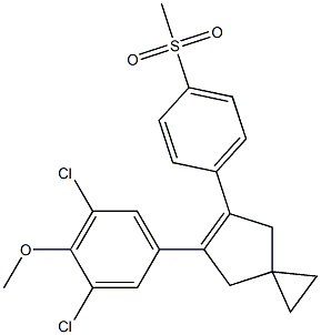 5-(3,5-dichloro-4-methoxyphenyl)-6-(4-(methylsulfonyl)phenyl)spiro(2.4)hept-5-ene 구조식 이미지