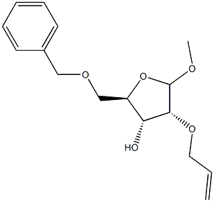 methyl 2-O-allyl-5-O-benzylribofuranoside Structure