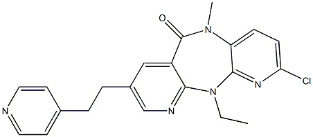 2-chloro-5,11-dihydro-11-ethyl-5-methyl-8-(2-(pyridin-4-yl)ethyl)-6H-dipyrido(3,2-b-2',3'-e)(1,4)diazepin-6-one Structure