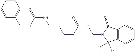 (1,1-dioxido-3-oxo-1,2-benzisothiazol-2(3H)-yl)methyl 5-(((phenylmethoxy)carbonyl)amino)pentanoate Structure
