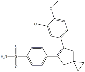 4-(6-(3-chloro-4-methoxyphenyl)spiro(2.4)hept-5-en-5-yl)benzenesulfonamide 구조식 이미지