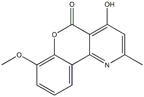 4-hydroxy-7-methoxy-2-methyl-5H-1-benzopyrano(4,3-b)pyridin-5-one 구조식 이미지