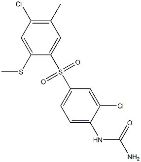 4-((4-chloro-5-methyl-2-methylthiophenyl)sulphonyl)-N-(chlorophenyl)urea Structure