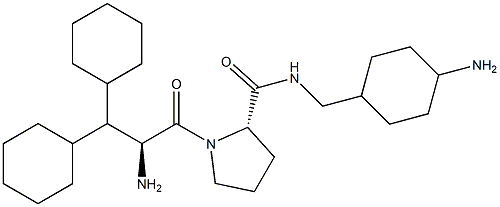 3,3-dicyclohexylalanyl-L-proline-N-((4-aminocyclohexyl)methyl)amide Structure