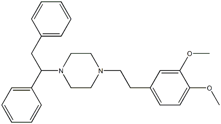 1-(1,2-diphenyl)ethyl-4-(2-(3,4-dimethoxyphenyl)ethyl)piperazine 구조식 이미지