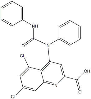 N,N-(diphenyl)-4-ureido-5,7-dichloro-2-carboxyquinoline 구조식 이미지