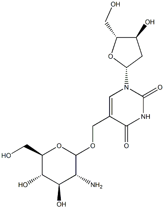 5-(2-amino-2-deoxyglucopyranosyloxymethyl)-2'-deoxyuridine 구조식 이미지