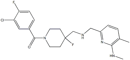 3-chloro-4-fluorophenyl-(4-fluoro-4-(((5-methyl-6-methylaminopyridin-2-ylmethyl)amino)methyl)piperidin-1-yl)methanone Structure