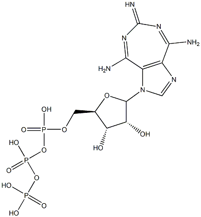 4,8-diamino-6-imino-6H-1-ribofuranosylimidazo-4,5-e--1,3-diazepine-5'-triphosphate Structure