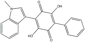 2,5-dihydroxy-6-(1-methylindol-3-yl)-3-phenyl-1,4-benzoquinone 구조식 이미지