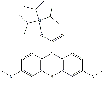 TRIISOPROPYLSILYL3,7-BIS(DIMETHYLAMINO)PHENOTHIAZINE-10-CARBOXYLATE Structure