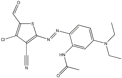 2'-(4-CHLORO-3-CYANO-5-FORMYL-2-THIENYLAZO)-5'-DIETHYLAMINOACETOANILIDE 구조식 이미지