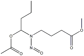 N-(3-CARBOMETHOXYPROPYL)-N-(1-ACETOXYBUTYL)NITROSAMINE 구조식 이미지