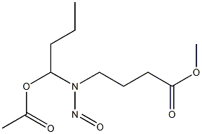 N-(3-METHOXYCARBONYLPROPYL)-N-(1-ACETOXYBUTYL)NITROSAMINE 구조식 이미지