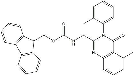 (5-Methyl-4-oxo-3-o-tolyl-3,4-dihydro-quinazolin-2-ylmethyl)-carbamic acid 9H-fluoren-9-ylmethyl ester 구조식 이미지