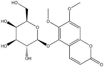6,7-dimethoxy-5-[(2S,3R,4S,5R,6R)-3,4,5-trihydroxy-6-(hydroxymethyl)oxan-2-yl]oxy-chromen-2-one Structure