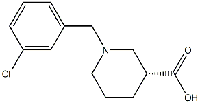 (3R)-1-(3-chlorobenzyl)piperidine-3-carboxylic acid 구조식 이미지