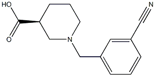 (3S)-1-(3-cyanobenzyl)piperidine-3-carboxylic acid Structure