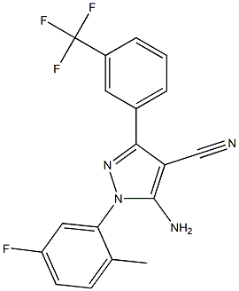 5-amino-1-(5-fluoro-2-methylphenyl)-3-[3-(trifluoromethyl)phenyl]-1H-pyrazole-4-carbonitrile Structure