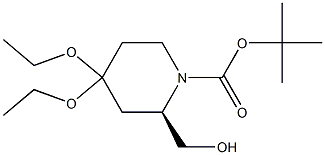 N-BOC-(2R)-4,4-DIETHOXY-2-(HYDROXYMETHYL)PIPERIDINE Structure