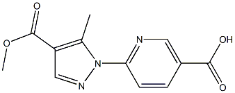 6-(4-Methoxycarbonyl-5-methyl-pyrazol-1-yl)-nicotinic	acid 구조식 이미지