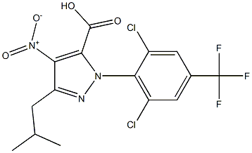 1-[2,6-DICHLORO-4-(TRIFLUOROMETHYL)PHENYL]-3-(2-METHYLPROPYL)-4-NITRO-1H-PYRAZOLE-5-CARBOXYLICACID Structure