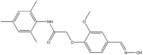 2-{4-[(HYDROXYIMINO)METHYL]-2-METHOXYPHENOXY}-N-MESITYLACETAMIDE Structure