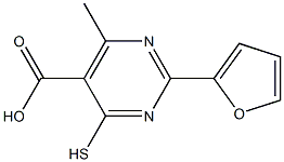 2-(2-FURYL)-4-MERCAPTO-6-METHYLPYRIMIDINE-5-CARBOXYLIC ACID 구조식 이미지