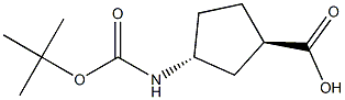 (1R,3R)-N-BOC-3-AMINOCYCLOPENTANECARBOXYLIC ACID 95% (98% E.E.) Structure