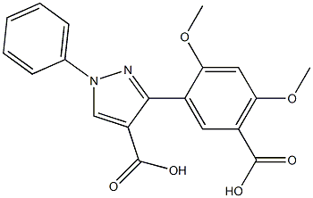 3-(5-CARBOXY-2,4-DIMETHOXYPHENYL)-1-PHENYL-1H-PYRAZOLE-4-CARBOXYLIC ACID 구조식 이미지