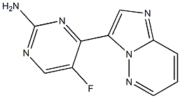 5-fluoro-4-(imidazo[1,2-b]pyridazin-3-yl)pyrimidin-2-amine 구조식 이미지