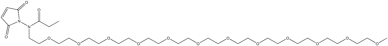 Maleinimidyl-N-(2,5,8,11,14,17,20,23,26,29,32,35-dodecaoxaheptatriacontan-37-yl)propanamide Structure